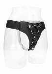 UPRZĄŻ DO PODWÓJNEJ PENETRACJI realrock SKÓRA - Double Penetration Harness - Black