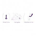 SexShop - Wibrator i masturbator dla par - Rianne S Duo Vibe Deep Purple  - online