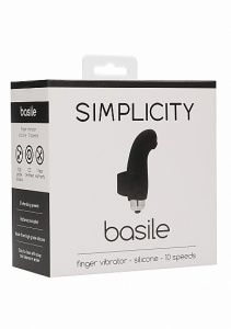 WIBRATOR na palec masażer łechtaczki - BASILE Finger vibrator - Black