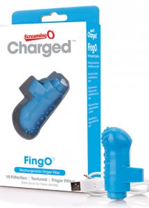 Sexshop - The Screaming O Charged FingO Finger Vibe  Niebieski - Wibrator na palec - online