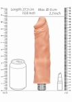 WIBRATOR realistyczny TPE REALROCK 25CM baterie  - Realrock 10-25 cm Vibrating Dildo - Flesh