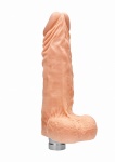 WIBRATOR realistyczny Z JĄDRAMI tpe REALROCK 25CM - Realrock 10-25 cm Vibrating Dildo With Balls - Flesh