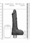 WIBRATOR realistyczny Z JĄDRAMI tpe REALROCK 23CM - Realrock 9-23 cm Vibrating Dildo With Balls - Black