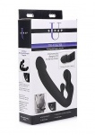 Wibrator Strap-on ze dodatkowym stymulatorem - Tri-Volver Rechargeable Strapless Strap On - czarny AF807
