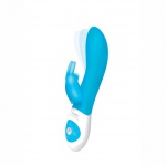 SexShop - Wibrator króliczek z ruchomą końcówką do stymulacji punktu G - The Rabbit Company The Come Hither Rabbit  Niebieski - online