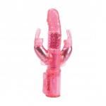 SexShop - Wibrator ze stymulatorem łechtaczki i analnym - Double Rabbit Pleasures Vibe  - online