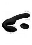 Wibrujące dwustronne dildo z pilotem - Pro Rider 9X Vibrating Silicone Strapless Strap On with Remote C - AF895