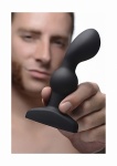 Wibrujący stymulator prostaty 7X P-SPIN z wirującymi koralikami - Czarny AG254 - 7X P-SPIN Vibrating Prostate Stimulator with Spinning Beads - Bl