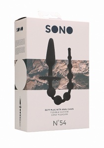 ZATYCZKA ANALNA No. 54 KORALE ANALNE - No. 54 - Butt Plug with Anal Chain - Black