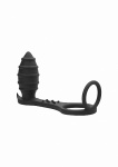 ZATYCZKA ANALNA No. 55 PIERŚCIEŃ EREKCYJNY - No. 55 - Butt Plug with Cock Ring and Ball-Strap - Black