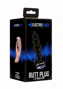 ZATYCZKA ANALNA Z ELEKTROSTYMULACJĄ - Ribbed Butt Plug - Gun Grey