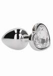 ZATYCZNA ANALNA zdobiona 2.75 Inch - Love Heart Diamond Plug - 2.75 Inch - Silver