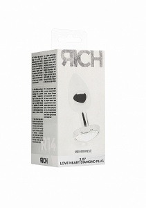 ZATYCZNA ANALNA zdobiona 3.15 Inch - Love Heart Diamond Plug - 3.15 Inch - Silver