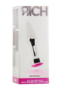 ZATYCZNA ANALNA zdobiona 3,9 Inch R9 - R9 - Silver Plug - 3,9 Inch - Pink Sapphire