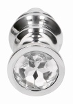 ZATYCZNA ANALNA zdobiona 3.15 Inch - Ribbed Diamond Plug - 3.15 Inch - Silver