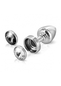 SexShop - Zdobiony plug analny - Diogol Anni Butt Plug Magnet Clear & Black 25 mm - online