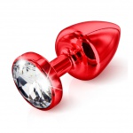 SexShop - Zdobiony plug analny - Diogol Anni Butt Plug Round Red 25 mm Okrągły Czerwony - online