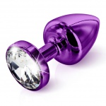 SexShop - Zdobiony plug analny - Diogol Anni Butt Plug Round Purple 35 mm Okrągły Fioletowy - online