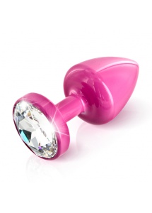 SexShop - Zdobiony plug analny - Diogol Anni Butt Plug Round Pink 25 mm Okrągły Różowy - online