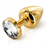 SexShop - Zdobiony plug analny - Diogol Anni Butt Plug Round Gold 35 mm Okrągły Złoty - online