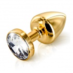 SexShop - Zdobiony plug analny - Diogol Anni Butt Plug Round Gold 25 mm Okrągły Złoty - online