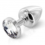 SexShop - Zdobiony plug analny - Diogol Anni Butt Plug Round Silver Plated 35 mm Okrągły Srebrny - online
