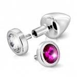 SexShop - Zdobiony plug analny - Diogol Anni Butt Plug Switch Pink & Clear 25 mm - online