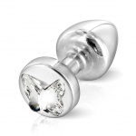 SexShop - Zdobiony plug analny - Diogol Anni R Butt Plug Butterfly Silver 25 mm Motyl Srebrny - online