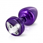 SexShop - Zdobiony plug analny - Diogol Anni R Butt Plug Butterfly Purple 25 mm Motyl Fioletowy - online