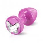 SexShop - Zdobiony plug analny - Diogol Anni R Butt Plug Butterfly Pink 25 mm Motyl Różowy - online