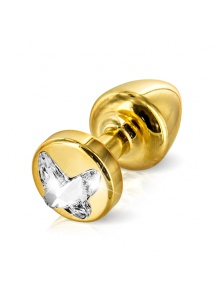 SexShop - Zdobiony plug analny - Diogol Anni R Butt Plug Butterfly Gold 25 mm Motyl Złoty - online