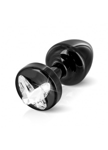 SexShop - Zdobiony plug analny - Diogol Anni R Butt Plug Butterfly Black 25 mm Motyl Czarny - online