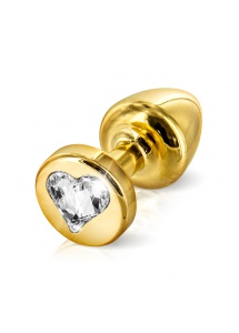 SexShop - Zdobiony plug analny - Diogol Anni R Butt Plug Heart Gold 25 mm Serce Złoty - online