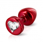 SexShop - Zdobiony plug analny - Diogol Anni R Butt Plug Heart Red 25 mm Serce Czerwony - online