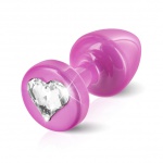 SexShop - Zdobiony plug analny - Diogol Anni R Butt Plug Heart Pink 25 mm Serce Różowy - online