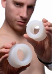 Zestaw otworów tunelów analnych - Stretch Master - 2 pc Silicone Anal Grommet Set - biały AG129