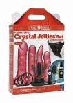 ZESTAW DO ZABAW EROTYCZNYCH STRAP-ON 1053-15-BX - Vibrating Crystal Jellies Set with Wireless Remote - Pink