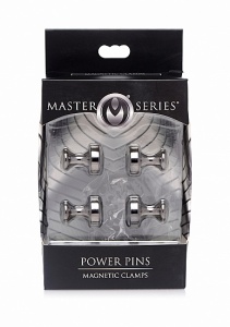 Zestaw magnetycznych zacisków na sutki Power Pins - Power Pins Magnetic Nipple Clamp Set - czarny AG121