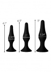Zestaw korków do treningu analnego x3 - Triple Spire Tapered Silicone Anal Trainer Set of 3 - czarny AG376