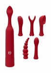 Wibrator + 7 różnych nakładek - Czerwony 6026-10-BX - iQuiver - 7 Piece Set - Red Velvet 