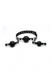 Zestaw wymiennych silikonowych knebli - czarny AF716 - Interchangeable Silicone Ball Gag Set - Black