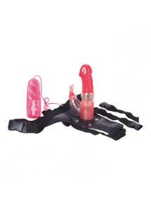 SexShop - Uprząż z wibratorem i stymulatorem Dual Tech Strap-On Rabbit - online