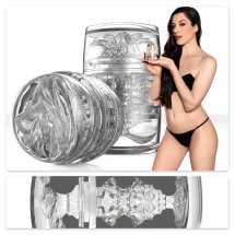 Fleshlight Quickshot Stoya – kompaktowa maszyna intymna, SuperSkin, transparentna, otwarta konstrukcja