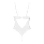 Obsessive Alissium Body z otwartą strefą, białe XS/S – koronka, głęboki dekolt, bez niklu