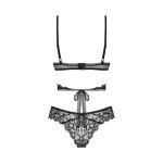 Obsessive Blomentis komplet dwuczęściowy XL/2XL czarny, koronka i regulacja