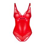 Obsessive Aliosa Body czerwony S/M z koronką, fiszbinami i regulacją