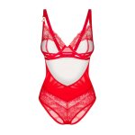 Obsessive Aliosa Body czerwony S/M z koronką, fiszbinami i regulacją