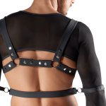 Svenjoyment Bondage Zestaw Powernet XL - Top, Uprząż, Jockstrap, 4 Mankiety Czarny