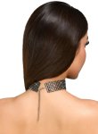 Cottelli Accessoires czarny choker z dżetami i regulowanym łańcuszkiem, szerokość 3 cm