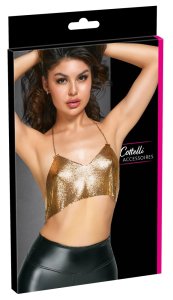 Cottelli ACCESSOIRES top złoty z regulowanym łańcuszkiem, metaliczny, otwarty tył